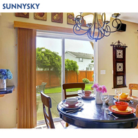 Sunnysky porte coulissante en verre d'aluminium coulissante en plexiglas personnalisée porte coulissante intérieure en aluminium sans cadre