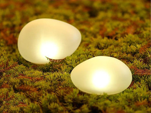 Lampe de jardin solaire en brique de verre en forme d'oeuf, galets de sol pour jardin et espaces de vie extérieurs - Product Image 3