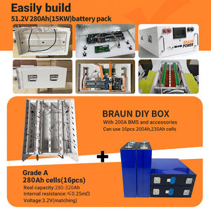 EU PL Stock 48 В 16 кВтч LifePO4 комплект аккумуляторных батарей DIY Case Kit + 16pcs EV MB31Cells набор для активного баланса 314AH JK BMS - Product Image 5