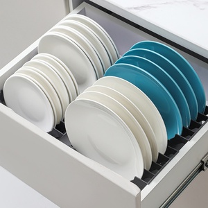 Creative Space-Saving Dish <b>Rack</b> Organizer Kitchen Cabinet Storage for <b>Plates</b> Bowls & Utensils Drawer Divider - Product Image 2