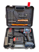 Taladro Inalámbrico de 10 mm con Motor sin Escobillas de 21 V, Juego de Taladro de Impacto Portátil de Alto Torque, Juego de Destornilladores Eléctricos Recargables para el Hogar de 10 mm