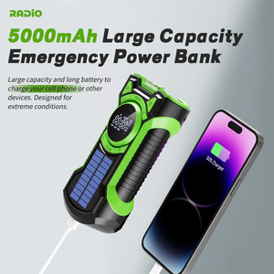Dynamo năng lượng mặt trời Powered đài phát thanh khẩn cấp: AM/FM BT 5.3 siêu sáng LED IPX5 không thấm nước 5000mAh USB ngân hàng điện sạc - Product Image 5