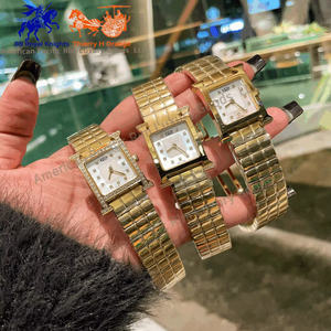 Reloj de Cuarzo de Lujo para Mujer, Marca H, con Esfera Cuadrada, Correa de Cuero Elegante, Movimiento Ronda, para Moda o Negocios - Product Image 1