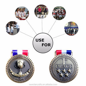 Kustom Modern antik berlapis emas logam medali penghargaan 2nd atau 3rd tempat sutra layar dicetak - Product Image 4