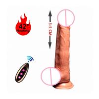 Pénis vibrant électrique chauffant télécommandé télescopique à prix abordable pour femmes - Jouet sexuel féminin - Masturbateur
