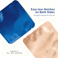 Sachet intérieur refermable en aluminium noir pour thé noir, scellé sur trois côtés, 5g, emballage portionné, pour petites collations, thé aux fleurs, aliments pour bébés, avec fermeture éclair
