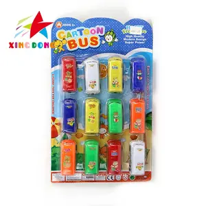 New product Kids plastic cheap cartoon mini bus pull back car toy