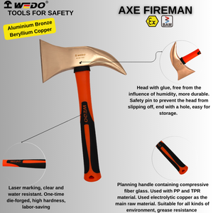 Hacha de Bombero WEDO BAM con Certificado ATEX FM, de Aluminio, Bronce, Berilio y Cobre, Antichispas - Product Image 4