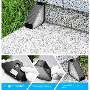 Moderno jardín al aire libre LED luces solares automático <span class=keywords><strong>oscuro</strong></span> camino patio escaleras decorativas paso lámparas pequeños tamaños IP65 impermeable - Product Image 4