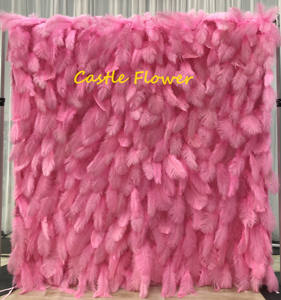 ฉากหลังดอกไม้ผ้าเทียมแบบม้วนเก็บได้ รุ่น H-523 ขนาด 8x8 ฟุต ลายดอกไม้ 3 มิติ สีแดง ม่วง ขาว สำหรับตกแต่งงานแต่งงาน - Product Image 5