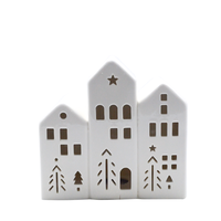 Ensemble de Villages de Noël en Gros : Maisons Modernes en Porcelaine Blanche, Ornements en Céramique pour la Décoration Intérieure