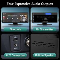 Récepteur audio de voiture sans fil Apple CarPlay et Android Auto 11,26'' avec caméra de recul USB RGB, navigation GPS - Écran tactile portable