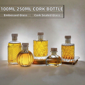 <span class=keywords><strong>Meilleur</strong></span> <span class=keywords><strong>prix</strong></span> – Bouteille en verre gaufré de 100 ml et 250 ml pour spiritueux, bouteille à vin en verre, carafe décorative pour le stockage du whisky, du brandy et du <span class=keywords><strong>gin</strong></span> - Product Image 3