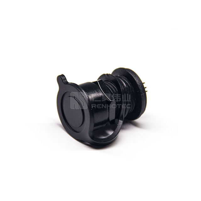 Waterproof Front Panel Mount MINI USB Connector 5pin Female M12 Screw IP67 Bulkhead Connector with Cap Receptacles