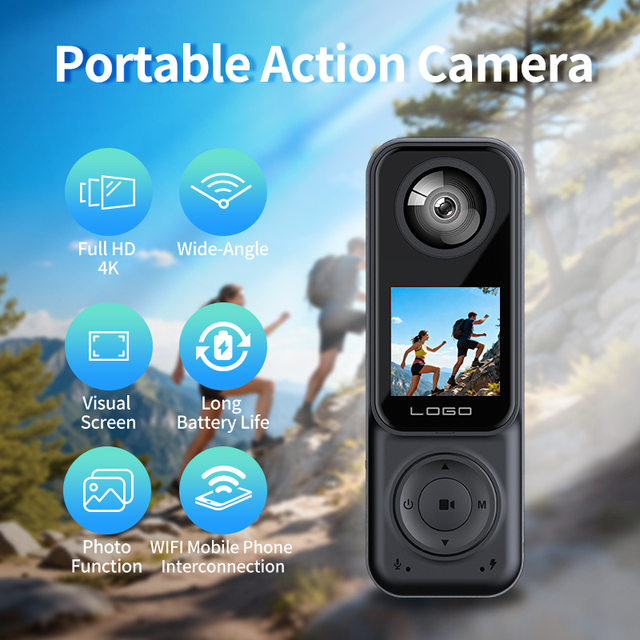 2000mah Battery 1.5 Inch 4K HD Video Lightweight Handheld Action Camera Wide Angle Outdoor Mini Recorder Portable Pocket Camera