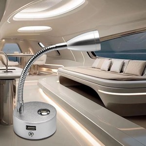 Lampe de lecture LED <span class=keywords><strong>12V</strong></span> <span class=keywords><strong>avec</strong></span> <span class=keywords><strong>port</strong></span> <span class=keywords><strong>USB</strong></span> Lampe de bateau de caravane RV Lampe de lecture de livre de lit 3W - Product Image 6