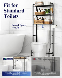Nouvelle conception 2023 : Étagère de rangement 3 niveaux pour toilettes, organiseur de salle de bain à poser au-dessus des toilettes - Product Image 3