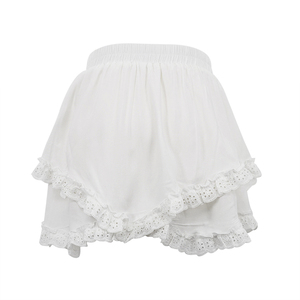 <span class=keywords><strong>Gonna</strong></span> corta bianca estiva da donna H-0037 a vita alta con <span class=keywords><strong>volant</strong></span>, ricami e lavorazione all'uncinetto. - Product Image 4