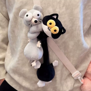 Cute long-necked animal plush keychain, cartoon doll bag charm, creative adorable pet <b>toy</b> gift - Product Image 1
