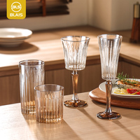 Amberkleurige gekleurde vintage vaatwasserbestendige wijnglazen ombre restaurant herfst oogst dankzegging catering bulk