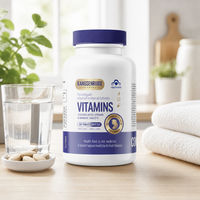 Étiquettes personnalisées pour bouteilles de compléments multivitaminés - Autocollants en papier artistique imperméables et résistants à l'humidité, adhésifs, de qualité alimentaire, pour emballage