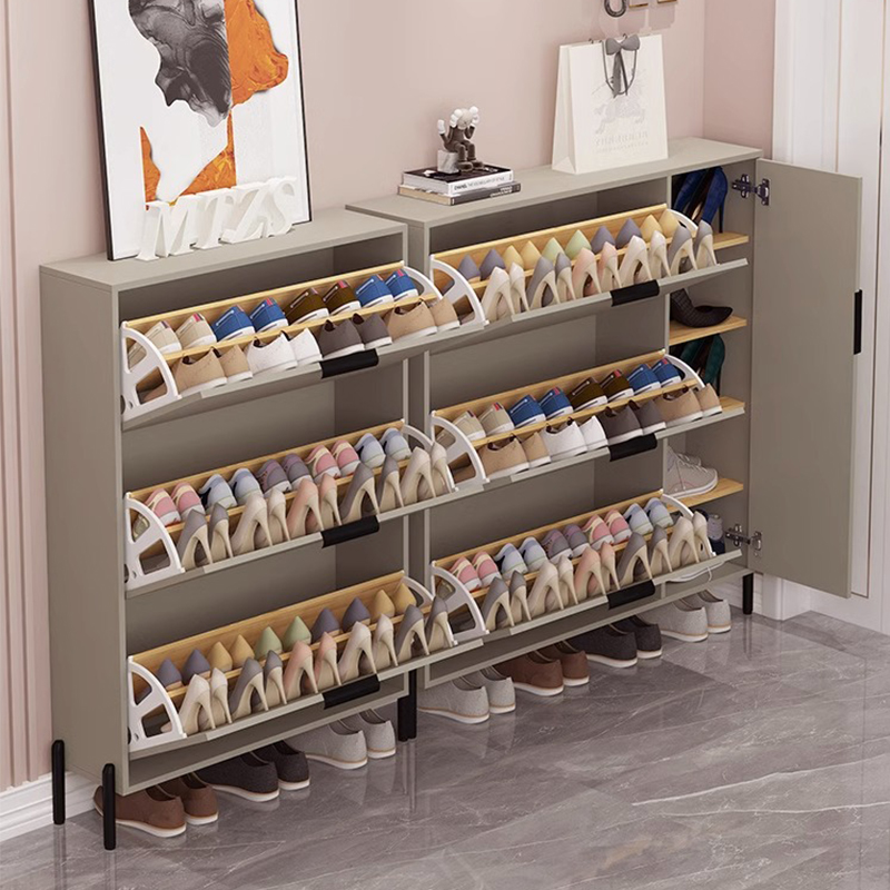 Modernes Wohnzimmer Wohnzimmer Eingangs bereich Möbel herausziehen rotierende Schuh ablage Organizer Rack Schrank Holz Schuh regal