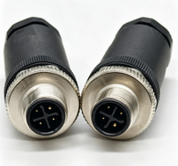 Conector de Aviación Macho de 4 Pines M12-P4S-PG9, Impermeable, con Terminal de Tornillo, 630VAC/DC, Acero Inoxidable, Clasificación IP67 para Automatización