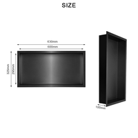 Organisateur de salle de bain au design moderne AKPN, niche de douche en métal, niche de douche encastrée en acier inoxydable 304 avec éclairage LED
