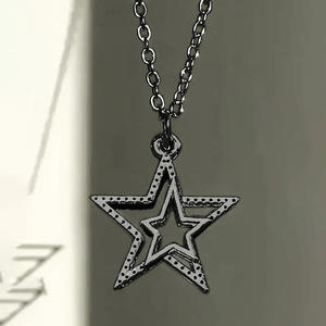 Collier pendentif étoile XL1095, chaîne en argent 925, unisexe, à porter tous les jours, bijoux fins - Product Image 2