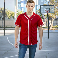 Maillots de baseball de style de rue pour hommes chemises à manches courtes boutonnées uniformes T-shirts tricotés avec sérigraphie pour le sport