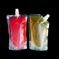 Vente en gros de sachets à bec verseur en PET/PA/PE de qualité alimentaire, biodégradables et recyclables, transparents, de 500 ml à 2 L, pour le lait, avec bec verseur liquide transparent