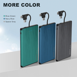 Portable Power Bank 5000mAh Aluminum Alloy Type C Output 20W Quick <b>Charge</b> Support With <b>Cable</b> Phone Charger - Product Image 3