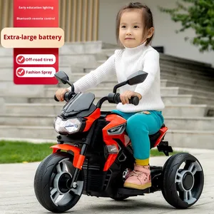 Tricycle électrique pour enfants, moto en plastique à piles, télécommande, jouet rechargeable pour garçons et filles de 2 à 4 ans - Product Image 1