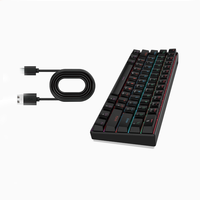 Clavier de jeu mécanique RGB 61 touches, filaire USB-C, rétroéclairé, compact, disposition 60 % pour Windows, Mac, Android, Linux, PC, bureau