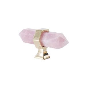 Brass Handle and <strong>Knob</strong> for Drawers C-1576 Hexagonal <strong>Crystal</strong> Wholesale New Product Luxury Natural for <strong>Cabinet</strong> Modern - Product Image 2