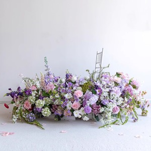Dreamy Pastel Floral Wreath Purple Pink White Blooms Artificial <strong>Flowers</strong> for <strong>Wedding</strong> Reception <strong>Spring</strong> Events Decor - Product Image 4