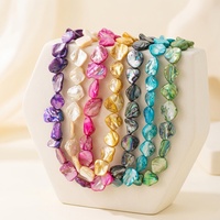 Collier en perles d'émail de coquillage naturel plaqué or 18 carats PVD, style tendance, fait main, irrégulier, bijoux baroques bohèmes pour femme
