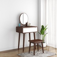 Nouvelle coiffeuse de chambre à coucher en bois massif moderne nordique, coiffeuse, chambre à coucher multifonctionnelle en bois massif