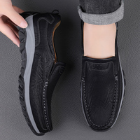 Mocassins à coutures faites à la main grande taille 39-46 baskets d'extérieur en cuir microfibre pour hommes