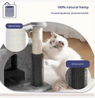 Structure d'escalade pour chat en bois intégrée, maison pour chat, griffoir en sisal, plateforme de saut, design moderne minimaliste, exportation en carton