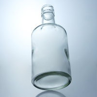 Bouteille en verre vide à épaules rondes, personnalisable, 250ml, 350ml, 550ml, pour whisky, brandy, vodka, liqueur, jus, eau, lait, vin - Vente chaude