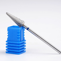 Tête de meulage en tungstène de haute qualité pour l'art des ongles, forme de parapluie conique, fraise à ongles