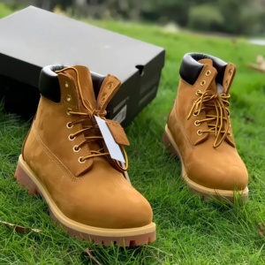Botas de Trabajo Unisex de Alta Calidad para Exteriores, Botas de Seguridad Amarillas Hechas a Mano para Hombre, Calzado Clásico y Elegante - Product Image 5
