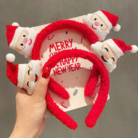 Bandeau en peluche de renne de Noël mignon pour bandeau unisexe pour enfants accessoire de cheveux du nouvel an et chapeaux de vacances en épingle à cheveux