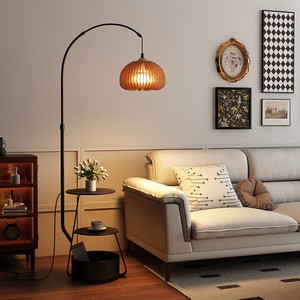 Sáng Tạo Hình Dạng Bí Ngô Đèn Sàn Phòng Khách Sofa Lưu Trữ Môi Trường Xung Quanh Ánh Sáng Nhật Bản Retro Phòng Ngủ Cao Cấp Đánh Cá Đèn Sàn - Product Image 4