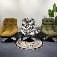 Fauteuil d'appoint pivotant moderne en forme de croissant de lune, fauteuil de salon individuel en tissu doux, fauteuil de détente rotatif pour salon et maison