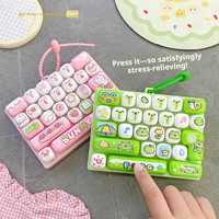 Clavier mécanique 26 touches Animal Diary Decompression, jouet créatif à pression manuelle, pendentif pour sac à dos d'enfants et d'étudiants