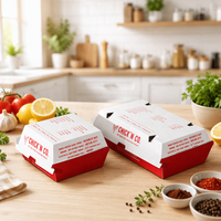 Boîte à emporter pour hamburgers avec doublure intérieure résistante à la graisse pour les chaînes de restauration rapide, logo personnalisé