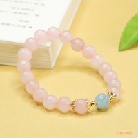 Aiyu Großhandel Natürliches Rosenquarz-Armband, Einzelring-Kristallarmband für Frauen, Direkt vom Hersteller