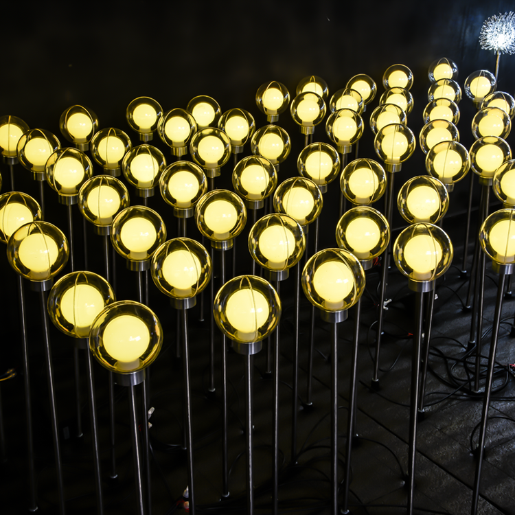 Height 75cm Diameter 8cm Stainless Steel Tube Led Ball Lamp IP65 DC Wedding Christmas Indoor Outdoor Garden Decorative Lamp